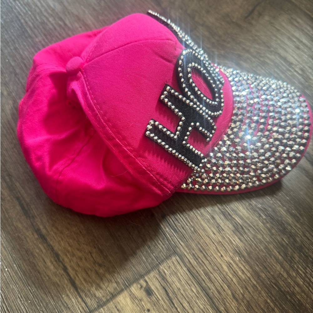 Pink Rhinestone 'HOPE' Cap - Picture 3 of 6